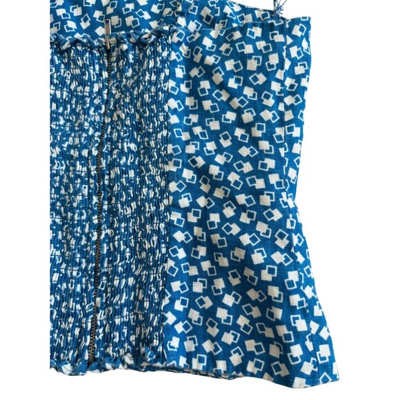 REFORMATION Blue White Patterned Tank Top Size 0 - Picture 8 of 8